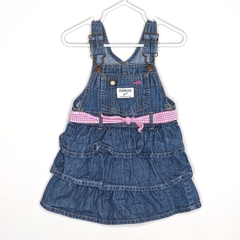 Oshkosh Denim Ruffle Tiered Jumper Dress 24m